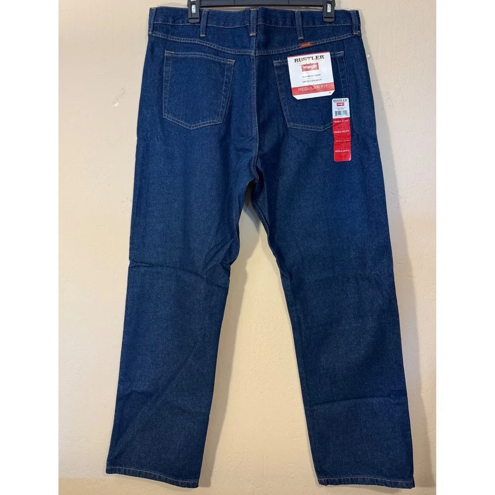 Rustler Wrangler Jeans‎ Men 42x32 Regular Fit Straight Leg Cotton Denim NEW